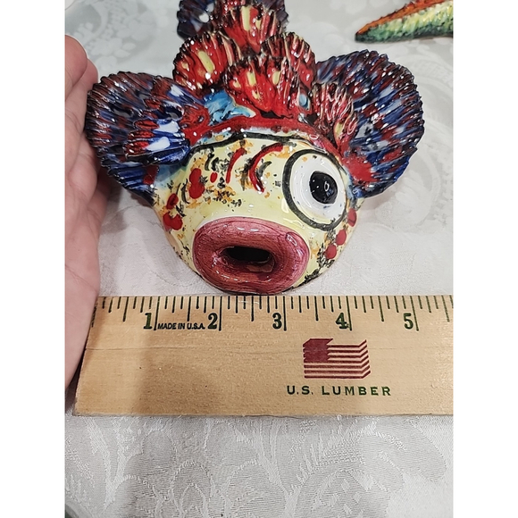 Vintage Italy Terra Cotta Sea Life Wall Hangings Set Of 3 - Picture 12 of 16